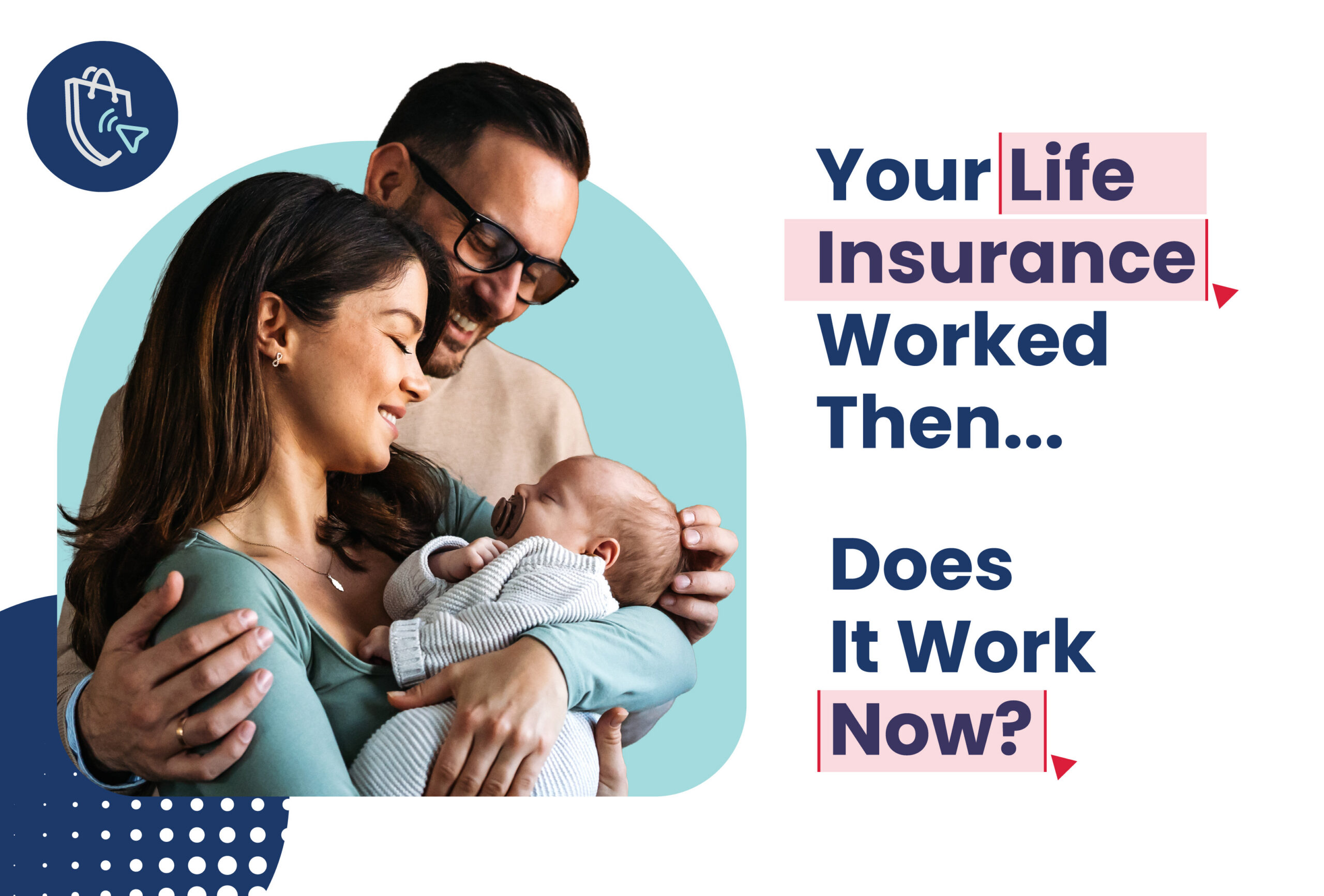 A family holds their baby child in a blog image related to when you should update your life insurance policy