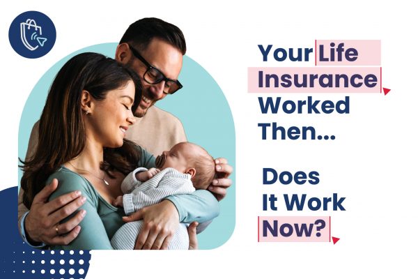 A family holds their baby child in a blog image related to when you should update your life insurance policy